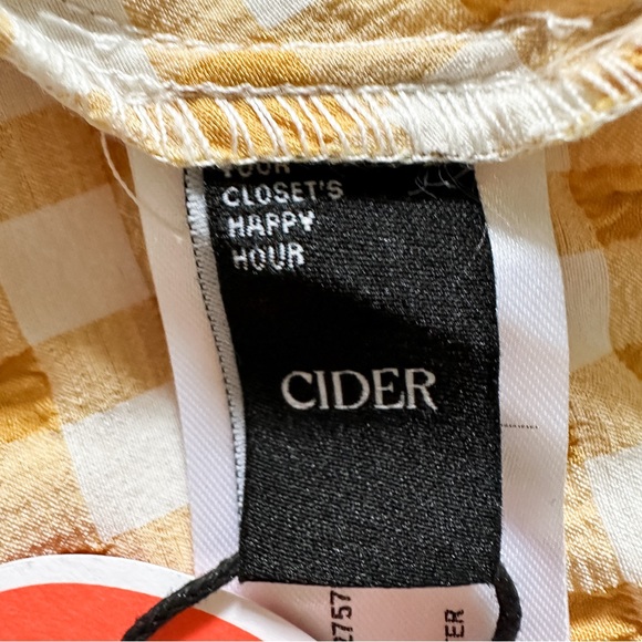 NWT•Cider•Yellow & White Gingham Mini Dress•Retro - Picture 8 of 12